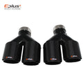 Cola de Escape EPLUS de Fibra de Carbono Real Brillante con Doble Salida Universal