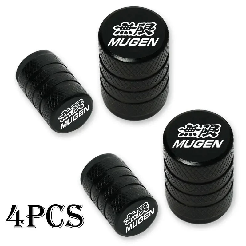 4x Tapas de Válvula para Neumáticos de Coche Mugen Universal