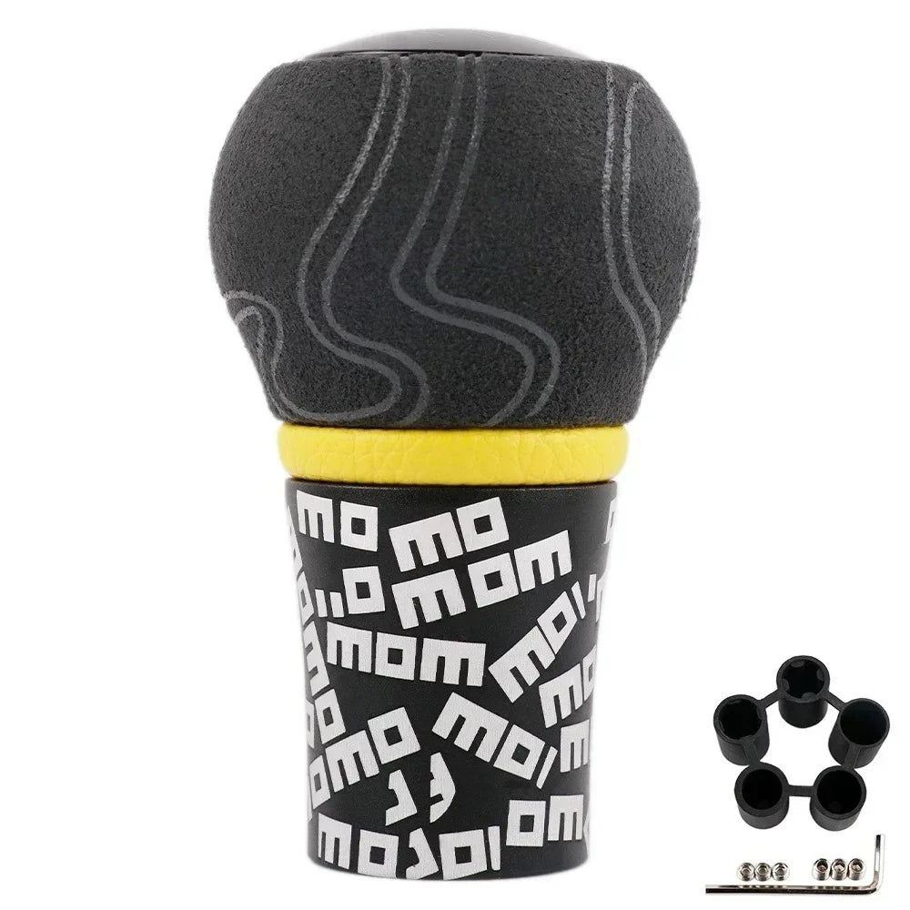 Pomo de Palanca de Cambios de Coche de Cuero y Gamuza MOMO Universal
