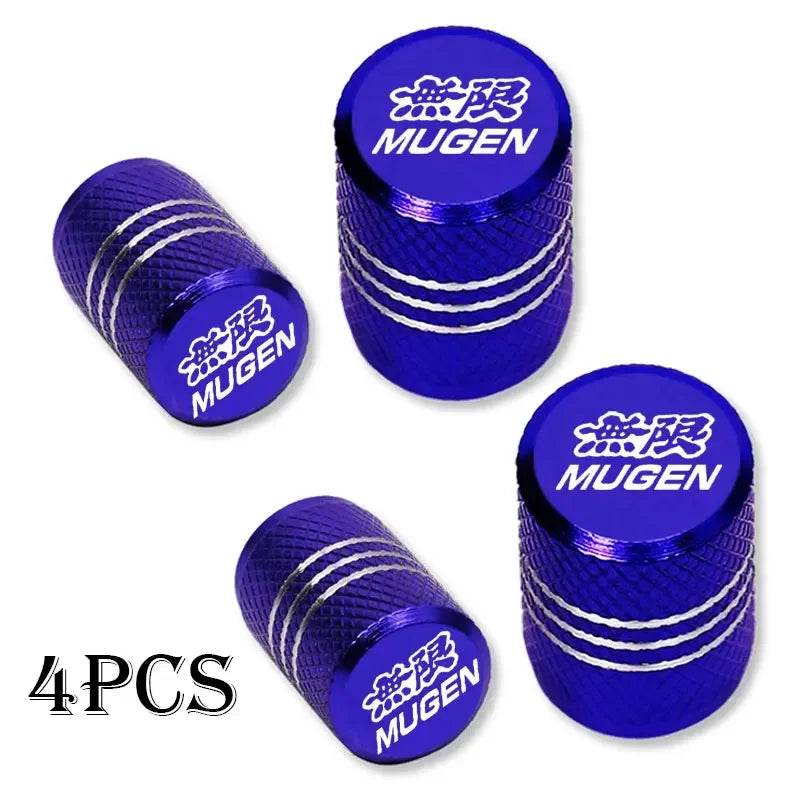 4x Tapas de Válvula para Neumáticos de Coche Mugen Universal