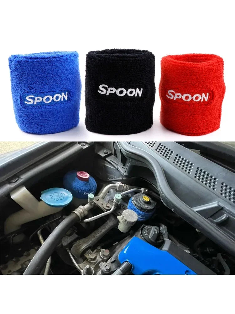 S POON jdm style Car Reservoir Brake Clutch Oil Tank Cap Sock Sweat Band