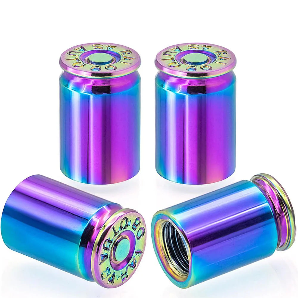 4pcs Tapones de Válvulas de Neumáticos en Forma de Casquillo de Bala