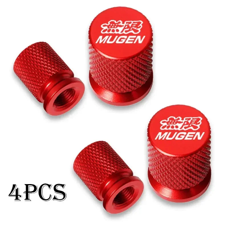 4x Tapas de Válvula para Neumáticos de Coche Mugen Universal