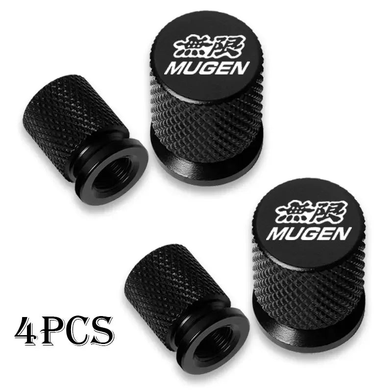 4x Tapas de Válvula para Neumáticos de Coche Mugen Universal