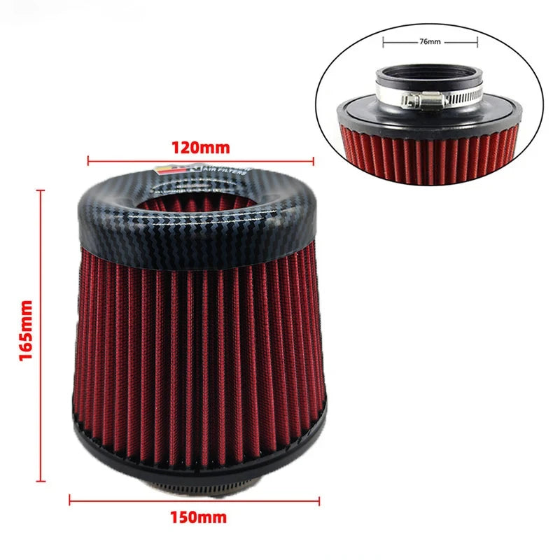 KN Intake Air Filter 3 Inch 76mm Car motorcycle Universal High Flow Air Filter Mushroom Head for KN Big Horsepower Performance