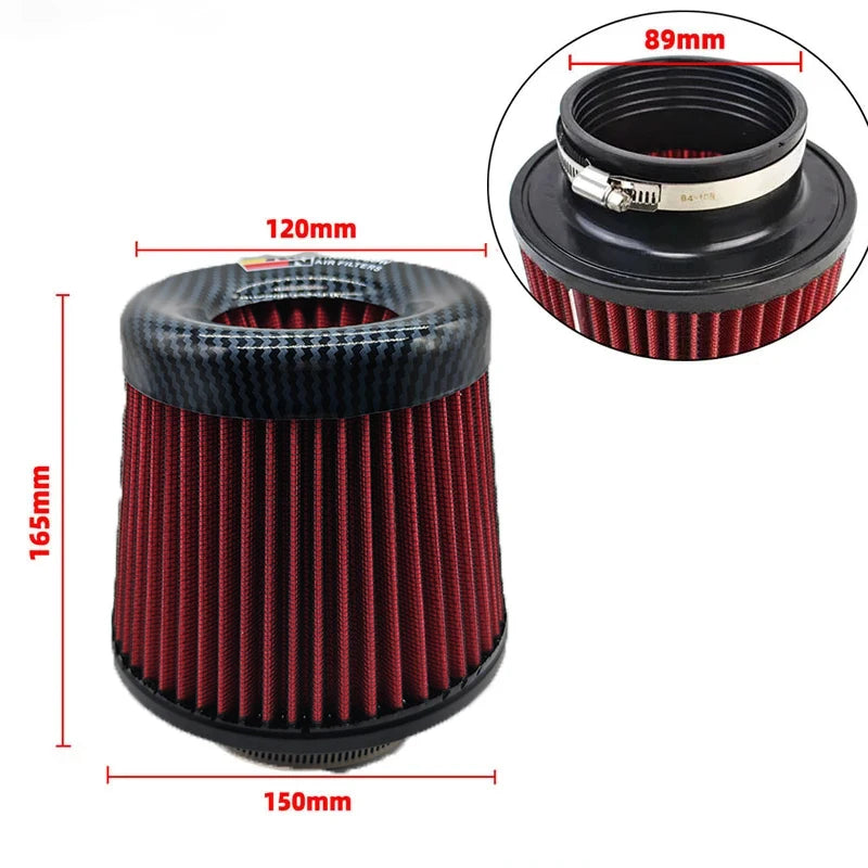 KN Intake Air Filter 3 Inch 76mm Car motorcycle Universal High Flow Air Filter Mushroom Head for KN Big Horsepower Performance