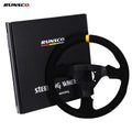 Volante Universal de 330 mm, de Gamuza, para Juegos de Simulación o Carreras Drift, con Marco Plano de Aluminio de 13 Pulgadas