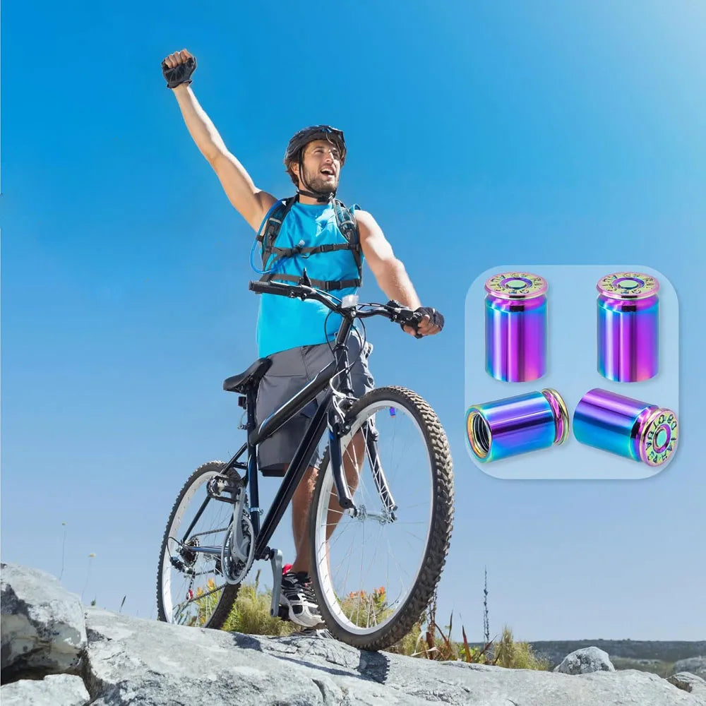 4pcs Tapones de Válvulas de Neumáticos en Forma de Casquillo de Bala
