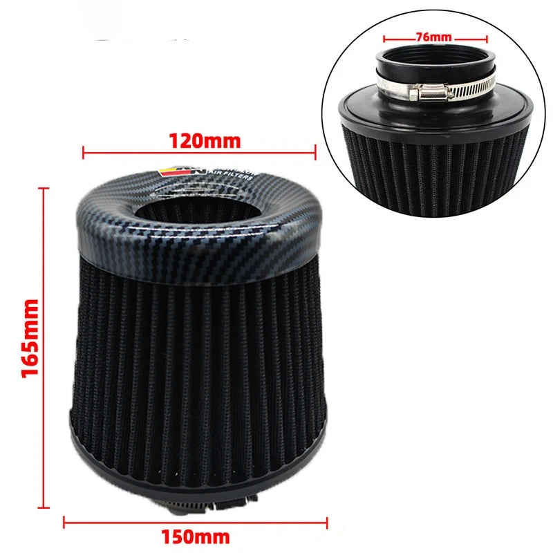 KN Intake Air Filter 3 Inch 76mm Car motorcycle Universal High Flow Air Filter Mushroom Head for KN Big Horsepower Performance
