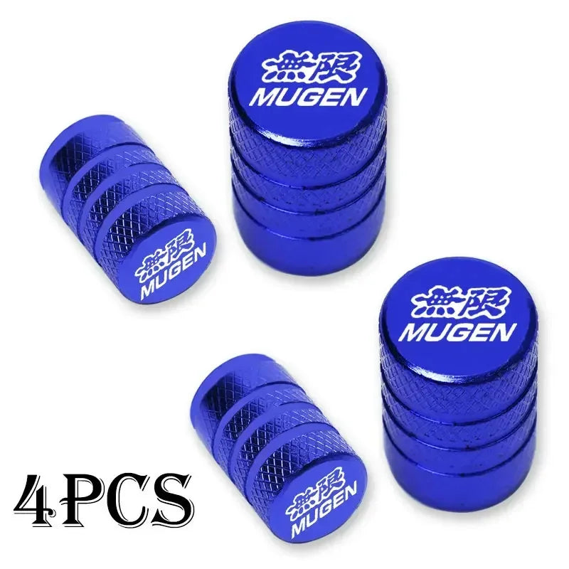4x Tapas de Válvula para Neumáticos de Coche Mugen Universal