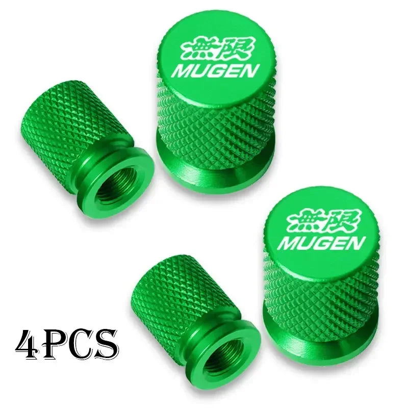 4x Tapas de Válvula para Neumáticos de Coche Mugen Universal