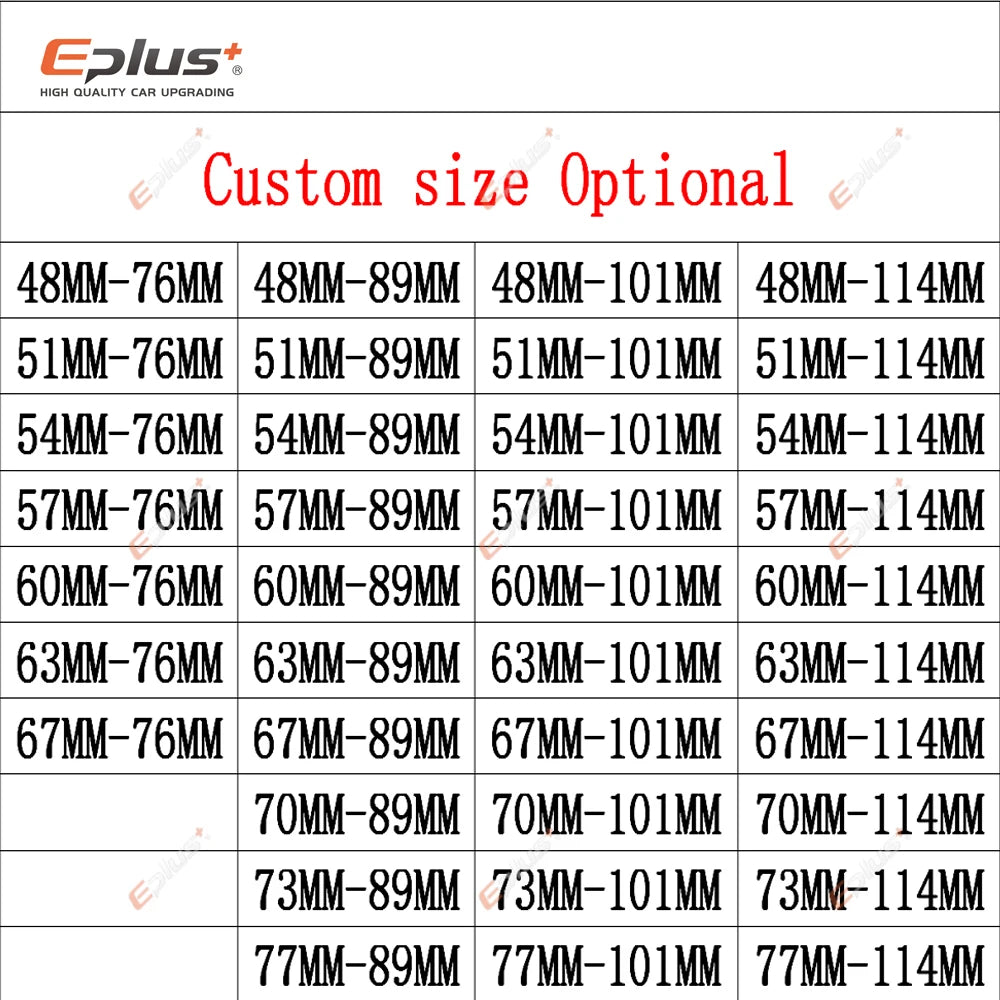 EPLUS Car Matte Carbon Fiber Muffler Tip Exhaust System Pipe Mufflers Nozzle Universal Straight Stainless Blue