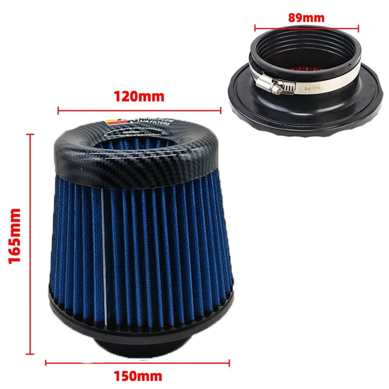 KN Intake Air Filter 3 Inch 76mm Car motorcycle Universal High Flow Air Filter Mushroom Head for KN Big Horsepower Performance