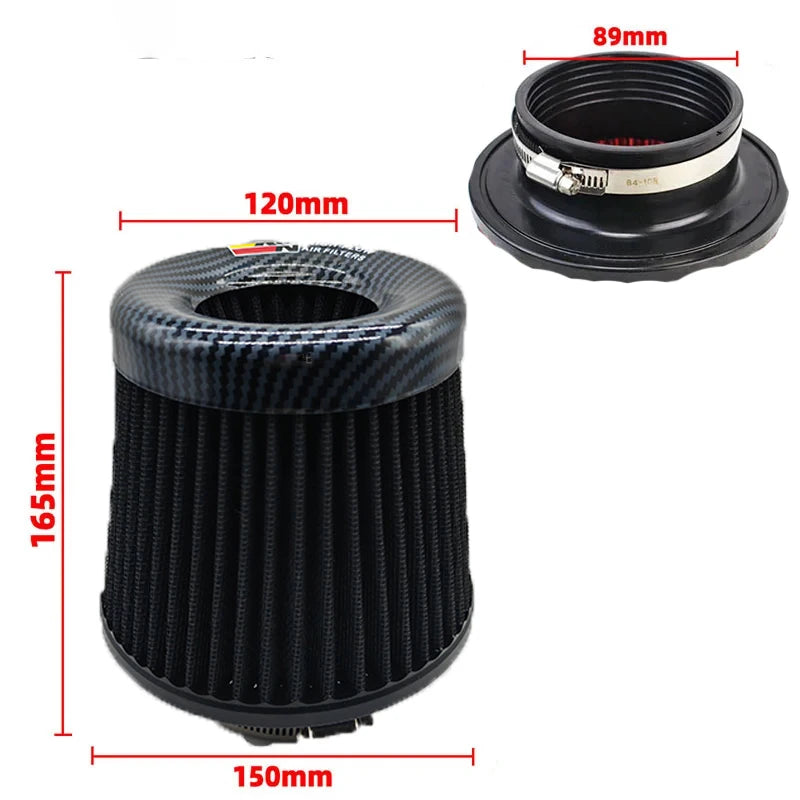KN Intake Air Filter 3 Inch 76mm Car motorcycle Universal High Flow Air Filter Mushroom Head for KN Big Horsepower Performance