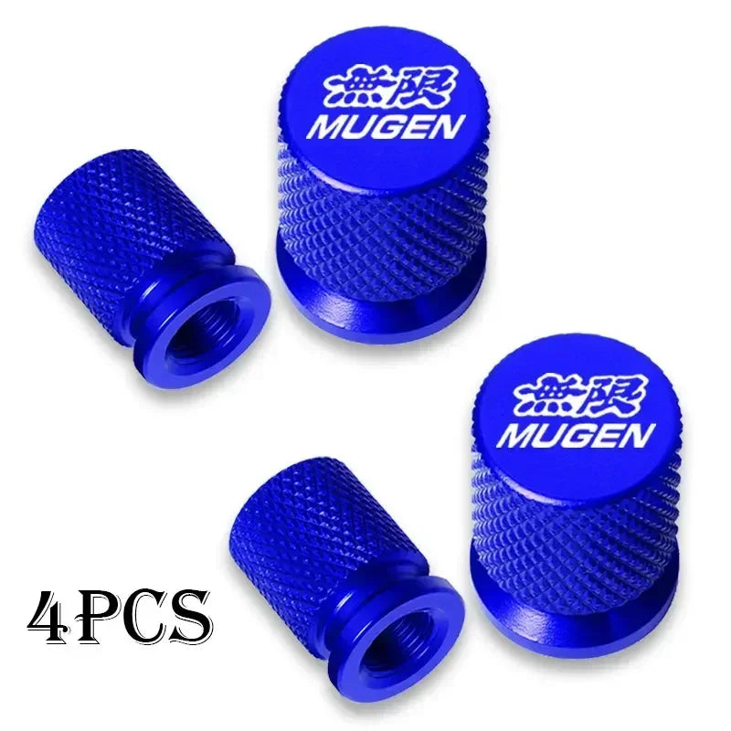 4x Tapas de Válvula para Neumáticos de Coche Mugen Universal