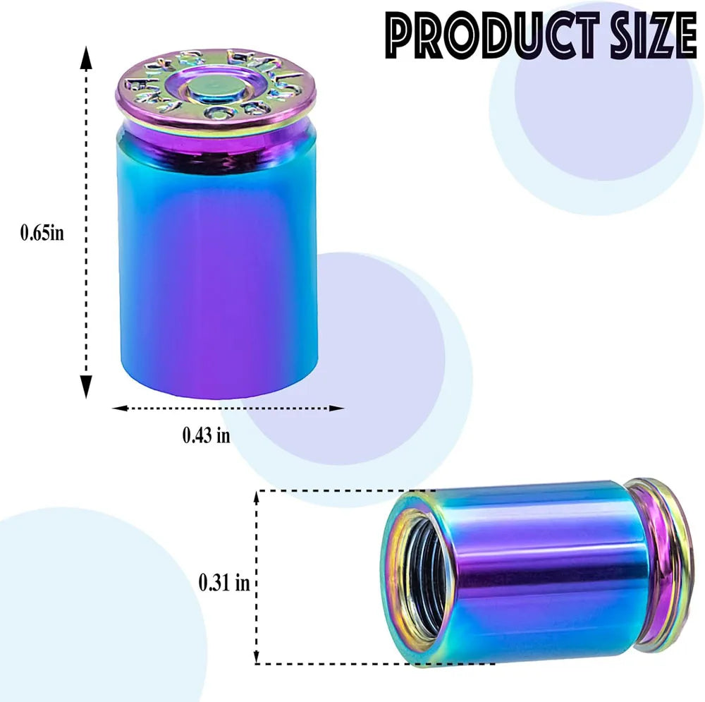 4pcs Tapones de Válvulas de Neumáticos en Forma de Casquillo de Bala