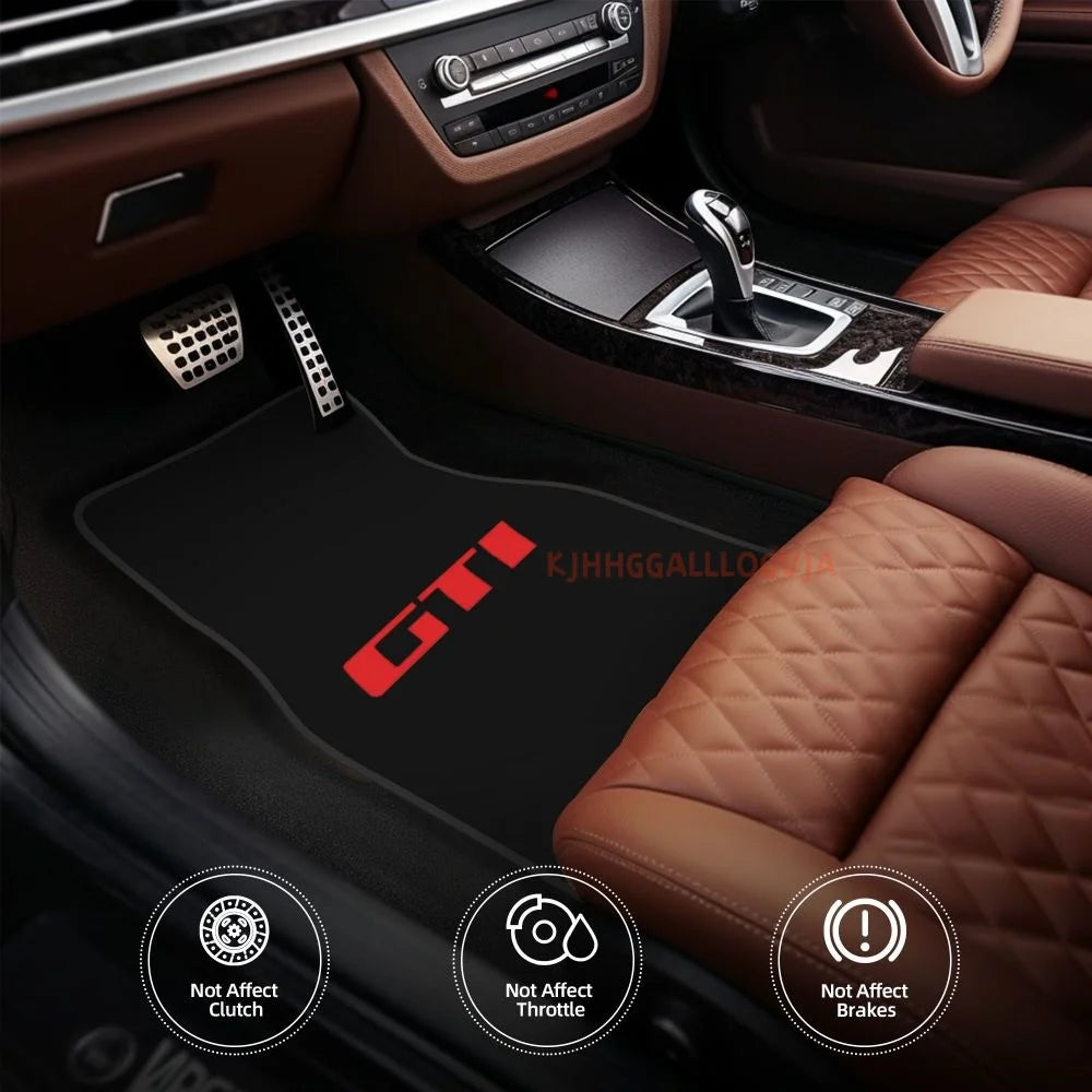 Juego de 4 Alfombrillas de Terciopelo Cristal Antideslizante para Coche Universal