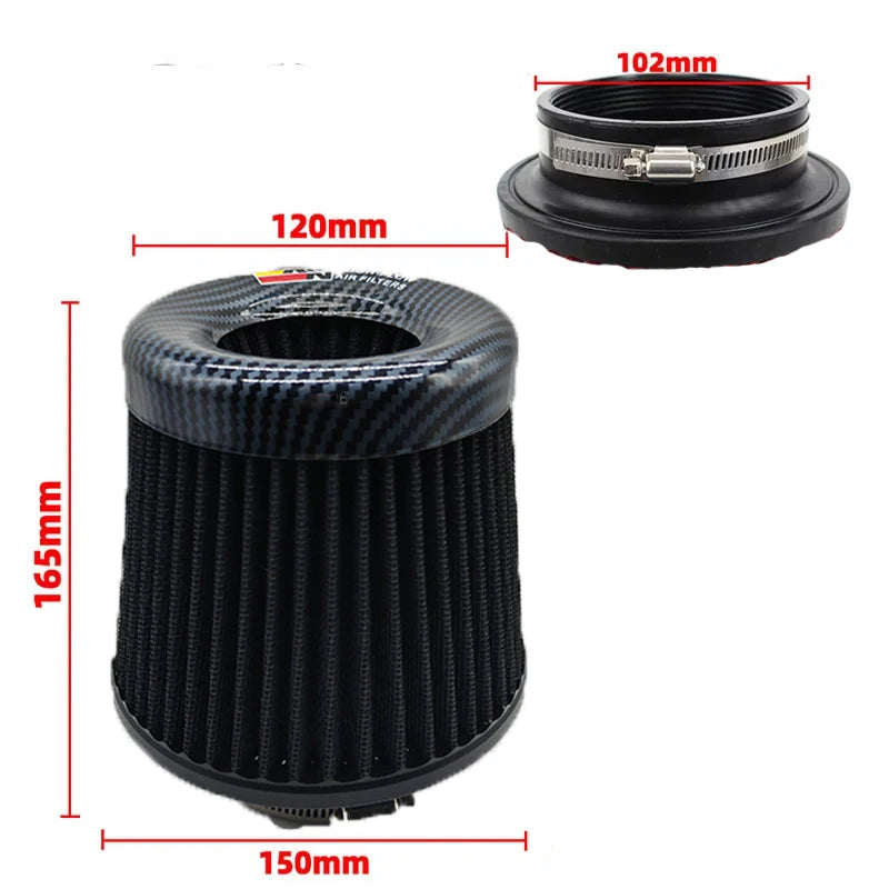 KN Intake Air Filter 3 Inch 76mm Car motorcycle Universal High Flow Air Filter Mushroom Head for KN Big Horsepower Performance