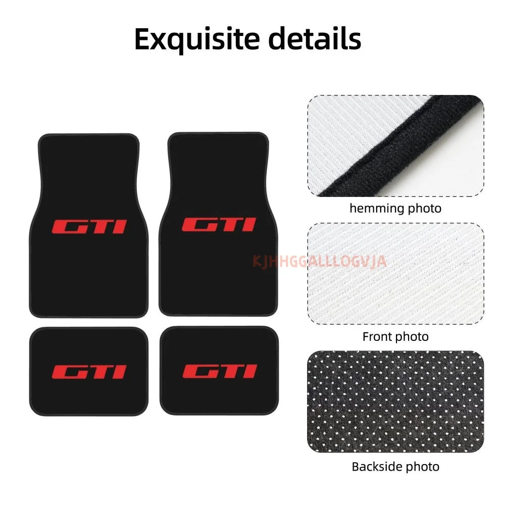 Juego de 4 Alfombrillas de Terciopelo Cristal Antideslizante para Coche Universal