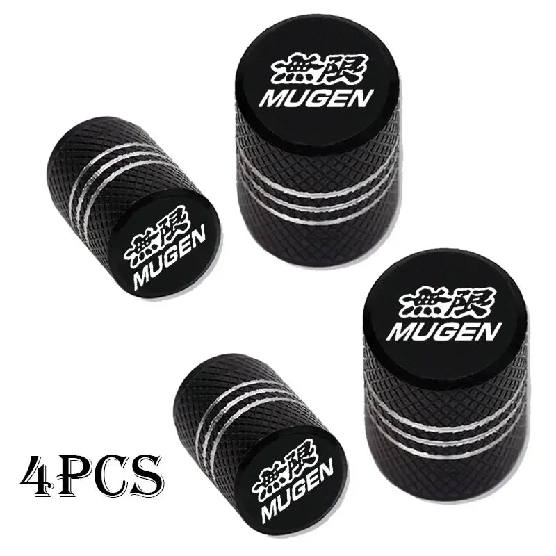 4x Tapas de Válvula para Neumáticos de Coche Mugen Universal